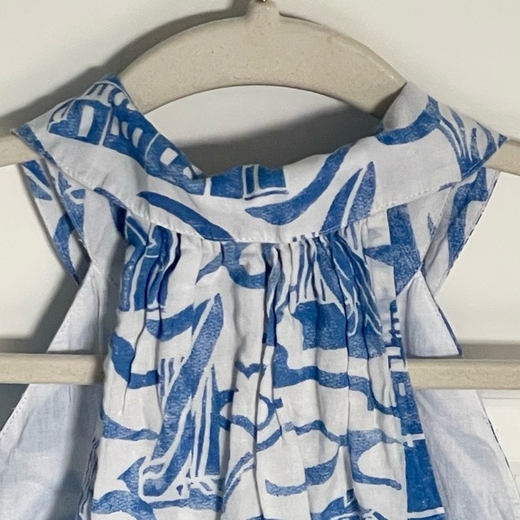 Vineyard Vines halter lighthouse fit flare Dress blue white 47150 - Picture 8 of 16